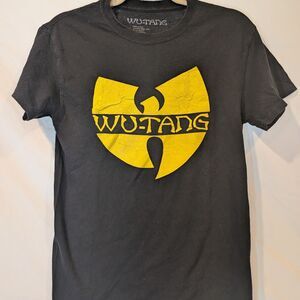 Wu-Tang Black Short Sleeve Logo Tee - Yellow Graphic band concert streetwear S